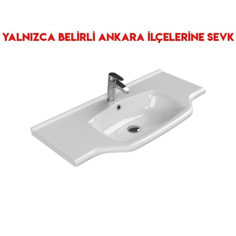 Turkuaz Yeni Klasik 100x48 cm Etajerli Lavabo