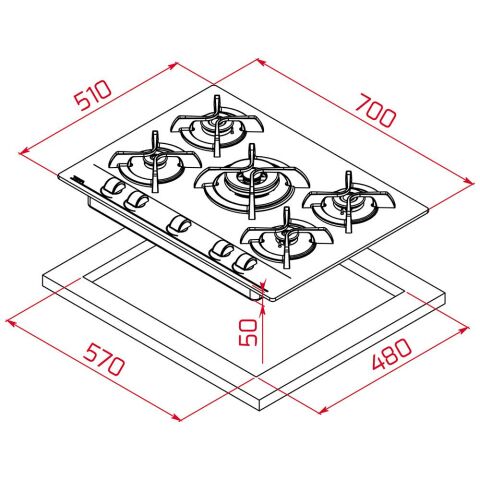 Teka GBC 75030 KBC BK Siyah Ankastre Ocak