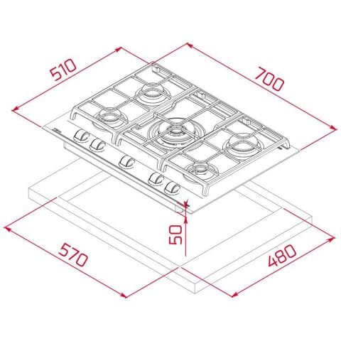 Teka Gzc 75330 Xbc Wh Beyaz Ankastre Cam Ocak