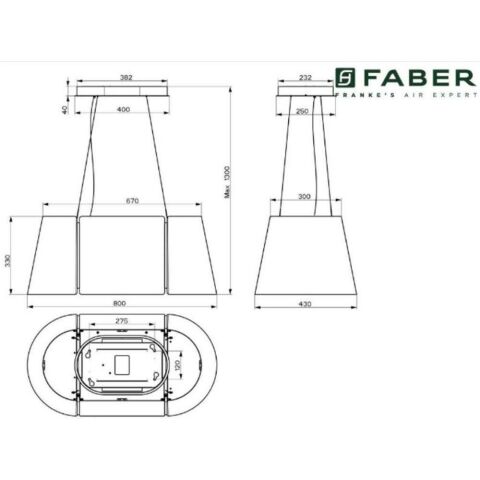 Faber BEAT XL WH MATT F80 Ada Davlumbaz