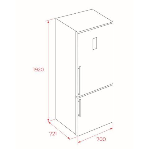 Teka RBF 78725 GBK SİYAH 70 CM Solo Buzdolabı