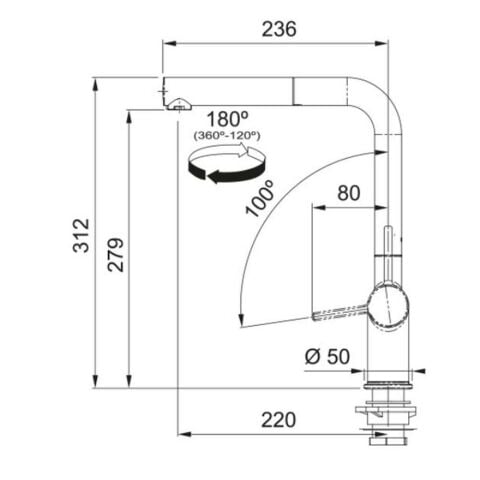 Franke ACTİVE PLUS DOCCİA 2.0 SLATE GRİ Armatür