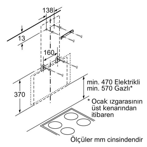 Siemens LC65KAJ20T Beyaz Duvar Tipi Davlumbaz