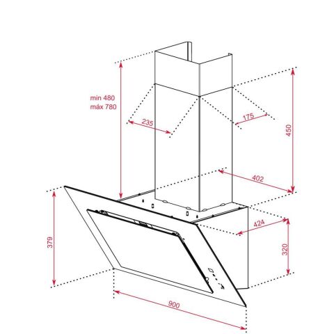 Teka DVT 98660 TBS BK Davlumbaz