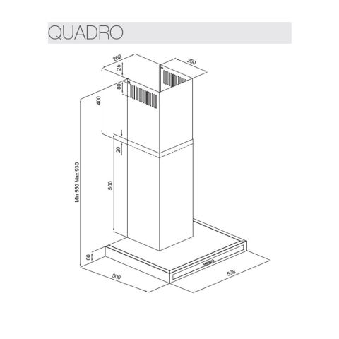 Silverline 3173 Quadro Duvar Tipi Siyah 60 Cm Davlumbaz