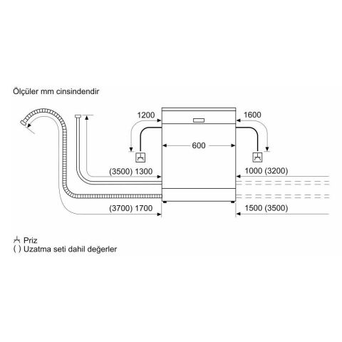 Siemens SN53IS60MT 6 Programlı 13 Kişilik Home Connect Yarı Ankastre Bulaşık Makinesi