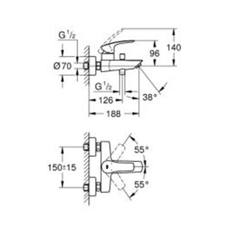 Grohe Eurosmart Banyo Bataryası - 33300003