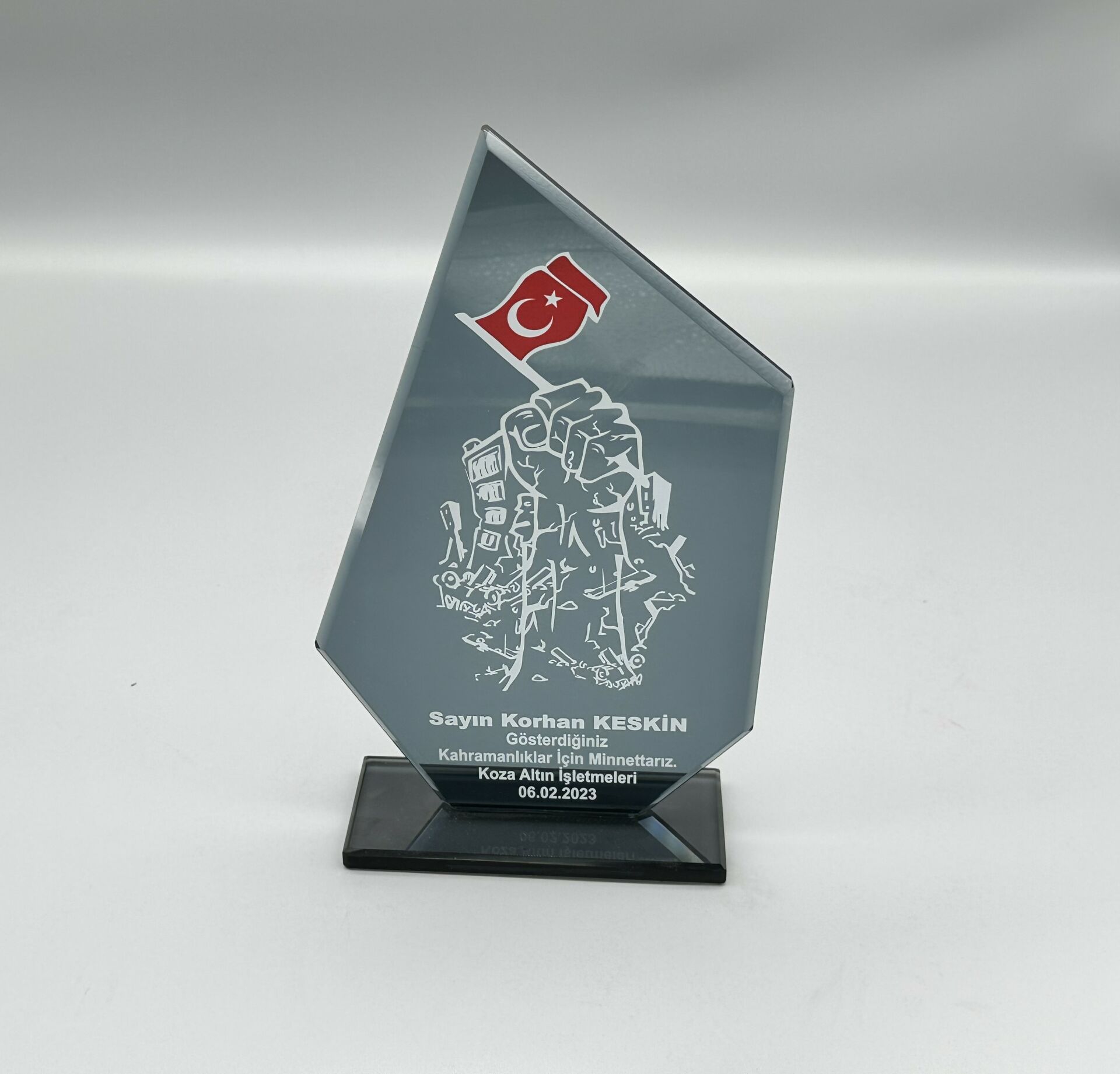 Kristal Plaket Kadife Kutulu Mod:011