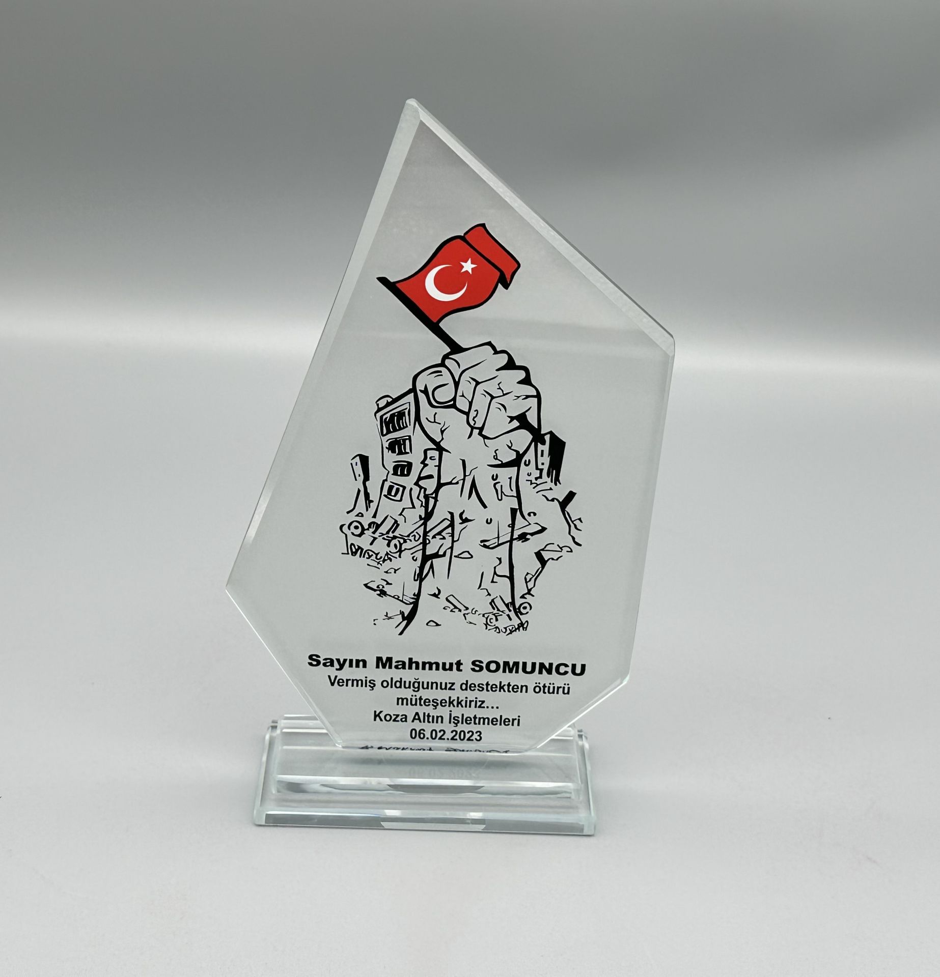 Kristal Plaket Kadife Kutulu Mod:012