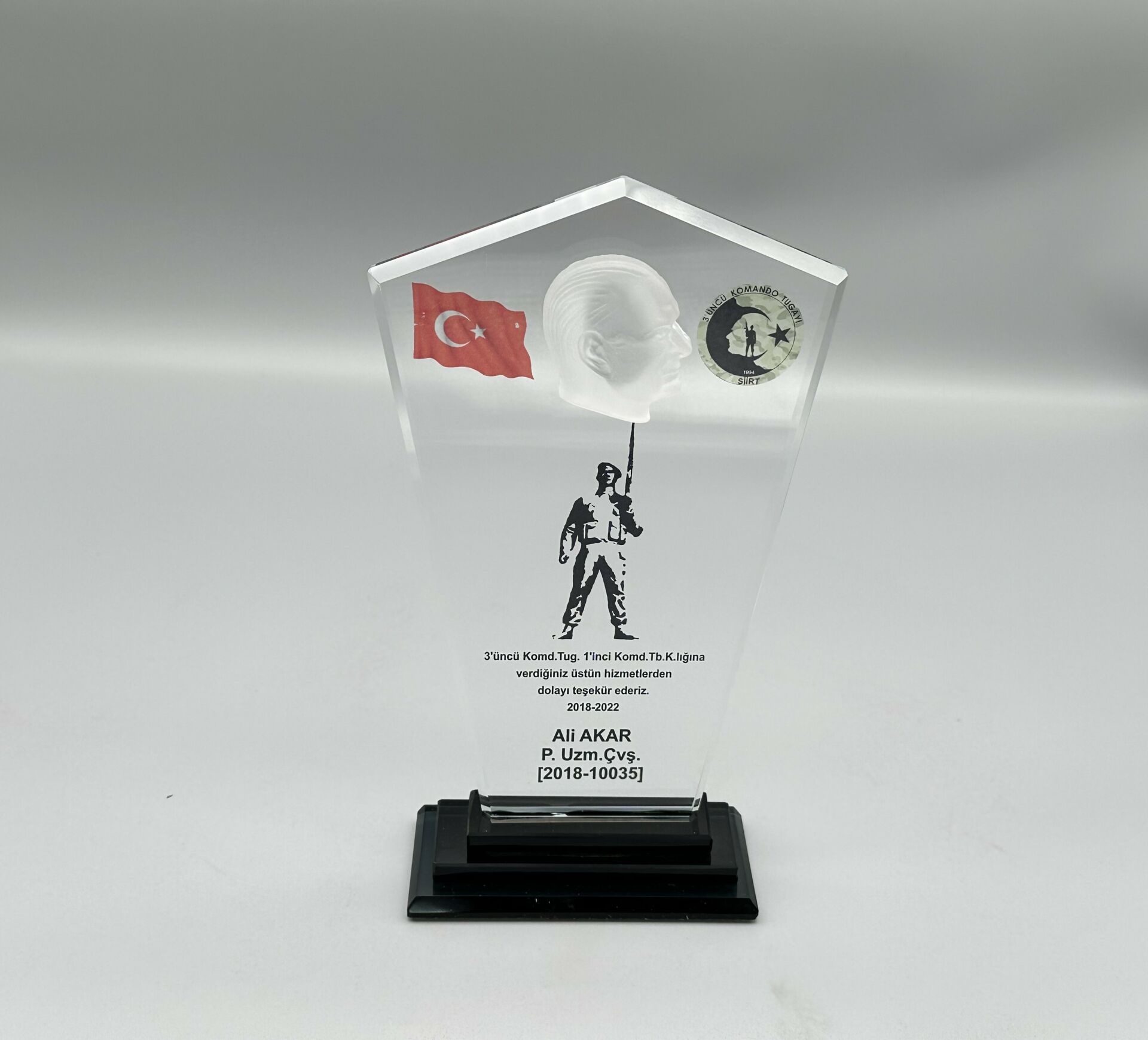 Kristal Plaket Kadife Kutulu Mod:013