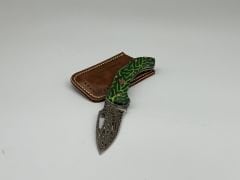 Gerçek Damascus (Şam Çeliği) C.CARTA Kabze Çakı (Gerçek Deri Kılıf)