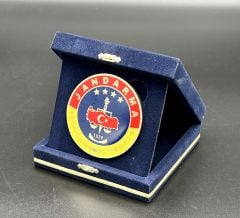 7 Cm Jandarma Madalyon Kadife Kutulu Plaket