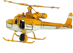 Misiny-Nostaljik Sarı Beyaz Metal Helikopter Maketi