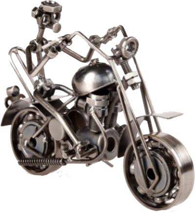 Misiny-El Yapımı Metal Motosikletli Adam Maketi