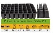 45 Göz Derin Bütün Kare Fidelik Pot ( 10 Adet )