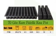 70 Göz Kare Fidelik Kısa Pot ( 10 Adet )