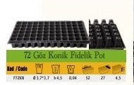 72 Göz konik Fidelik Pot ( 10 Adet )