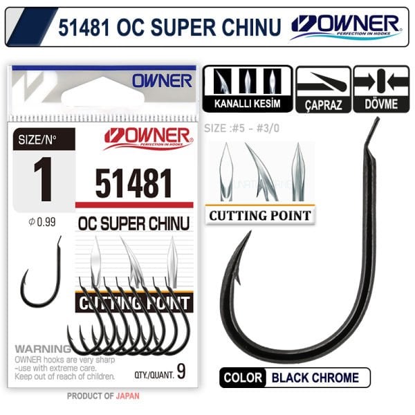 Owner 51481 Cut Super Chinu Black Chrome İğne