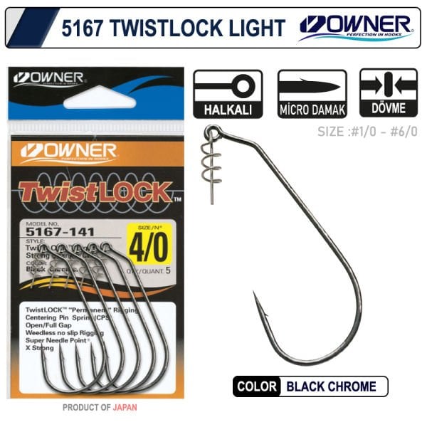 Owner 5167 Twistlock Light Black Chrome İğne