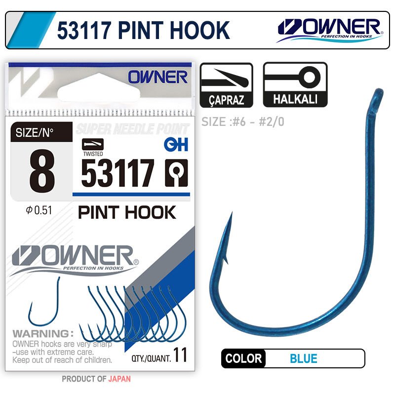 Owner 53117 Pint Hook Blue İğne