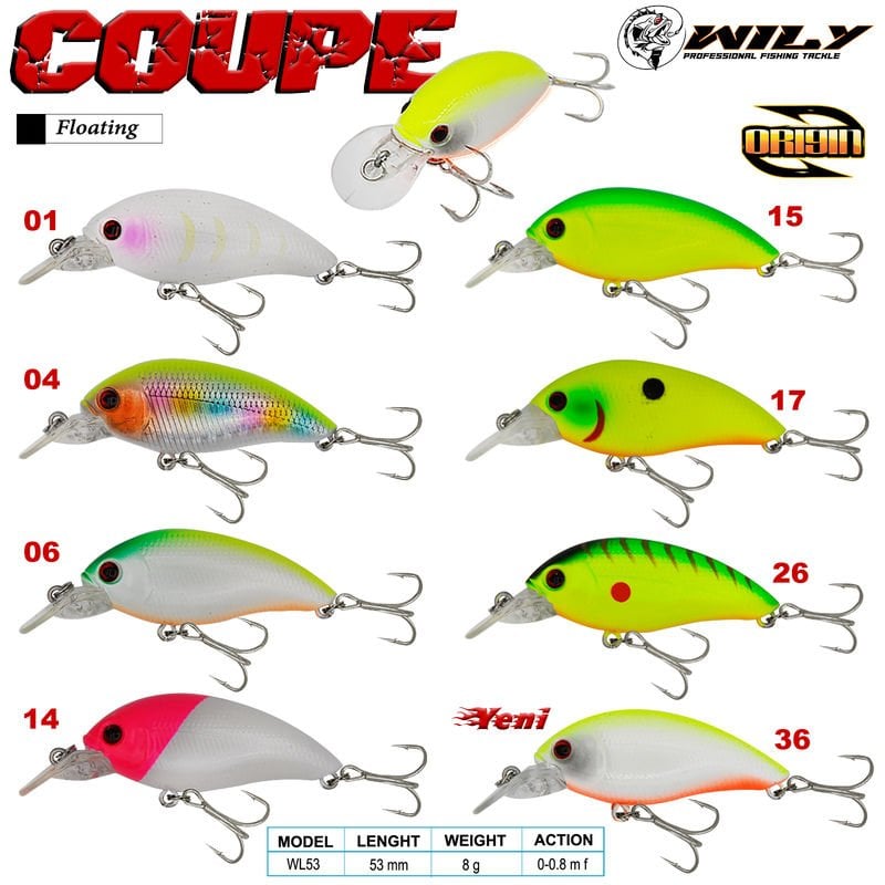 Wily Coupe 5,3 cm Maket Balık 8 gr (0-0.8M)