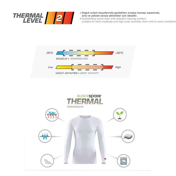 BLACKSPADE Termal Üst İçlik 2. Seviye Siyah M