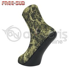FREE-SUB 5 mm Opencell Expert Green Tabanlı Dalış Çorabı S