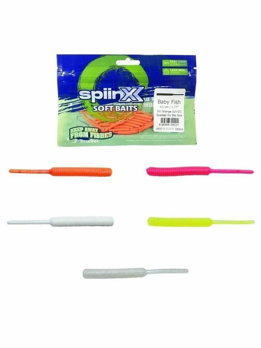 Spiinx Soft Baits Baby Fish 4.5 cm Kokulu Silikon Yem Glow Pearl White (GPW)