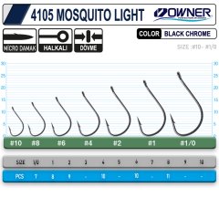 Owner 4105 Musquito Light Black Chrome İğne