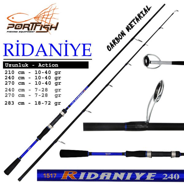 Portfish Ridaniye Spin 240 cm Olta Kamışı 2 Parça 10-40 gr