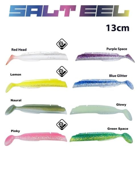 Fujin Salt Eel Body 13cm x3 Silikon Yem Gövde Glow Eel