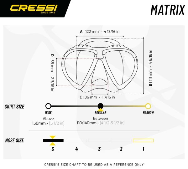 Cressi Matrix-Gamma Black/Black Yetişkin Maske Şnorkel Seti