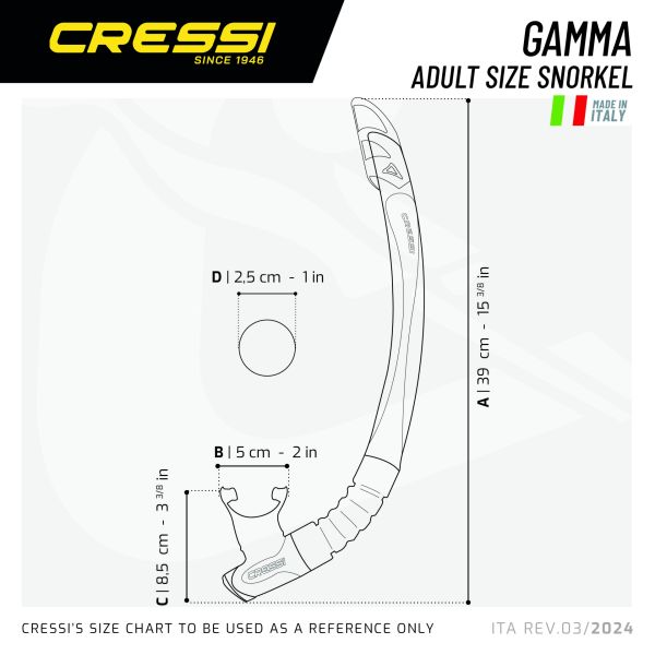 Cressi Gamma Black/Gray Yetişkin Şnorkel