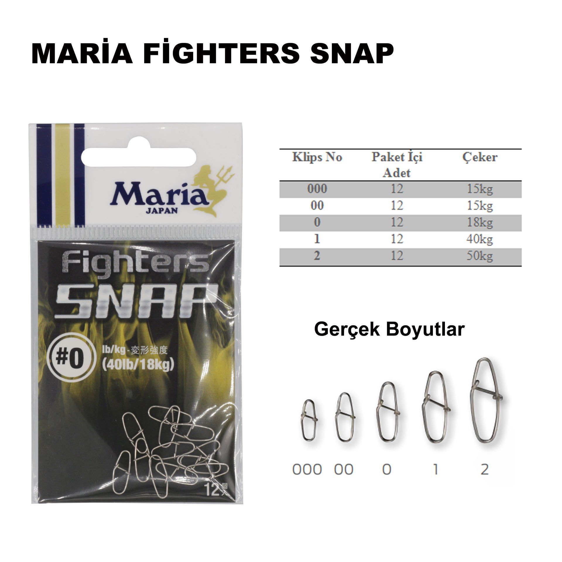 Maria Fighter Snap Maket Balık Klipsi