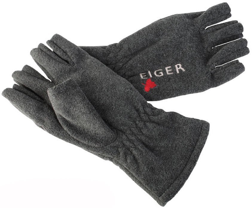 Eiger Fleece Glove Half Fingers Dark Grey