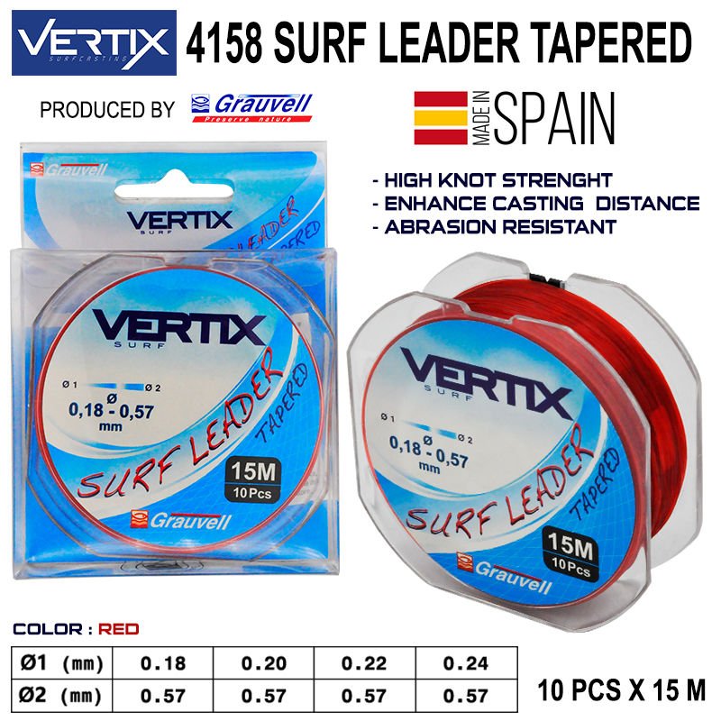 Vertix Surf Leader 10x15m Misina - Red