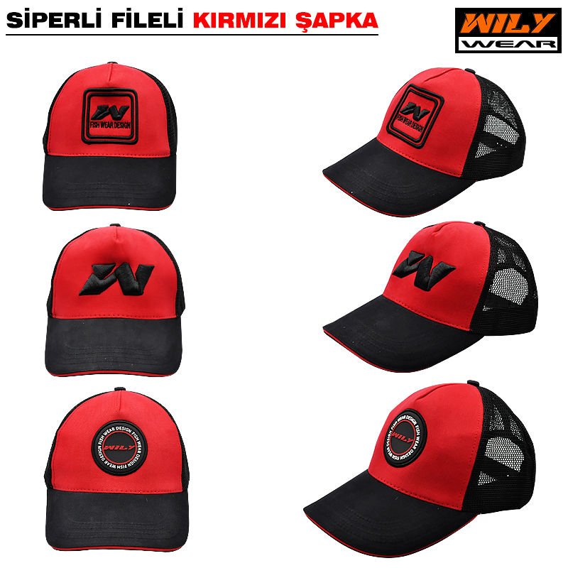 Wily Wear Sandviç Siperli Fileli Şapka Kırmızı