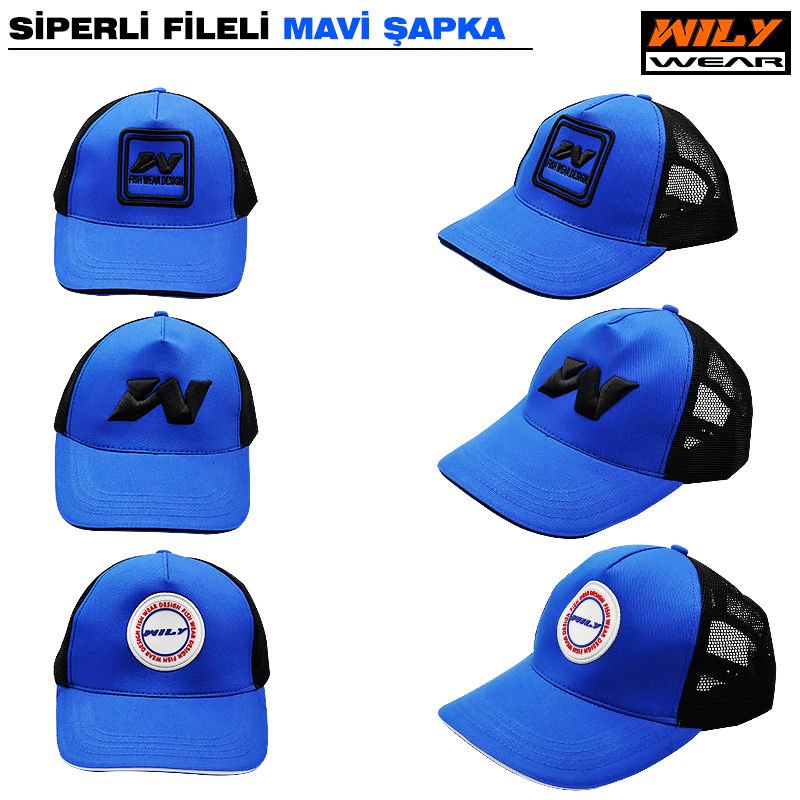 Wily Wear Sandviç Siperli Fileli Şapka Mavi