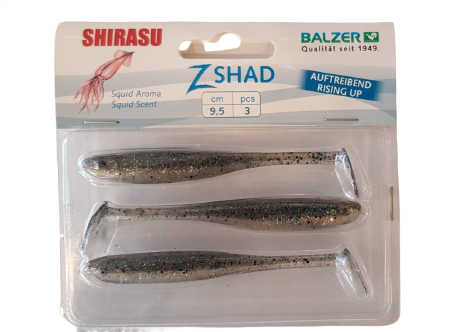 Balzer 13694 Shirasu Z Shad 9.5cm Kalamar Kokulu Silikon Yem 3'lü Set