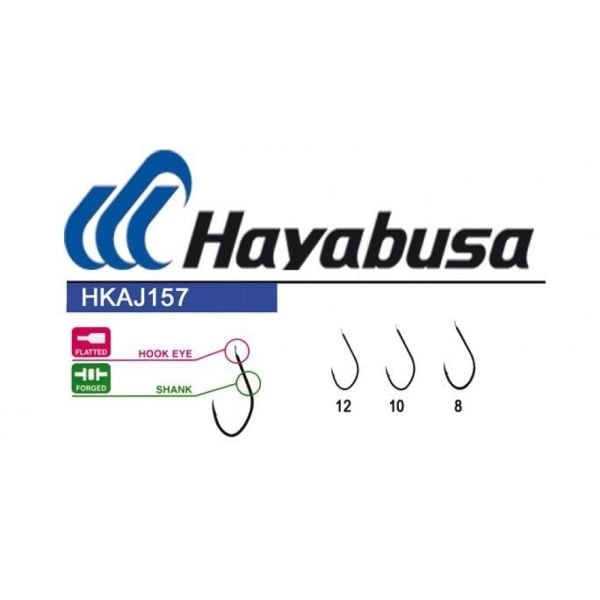 Hayabusa HKAJ 157 Kısa Pala Dövme Olta İğnesi 15'li Paket Black Nikel