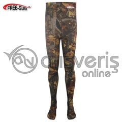 FREE-SUB Yüksek Bel Pantolon Orman Desen XL