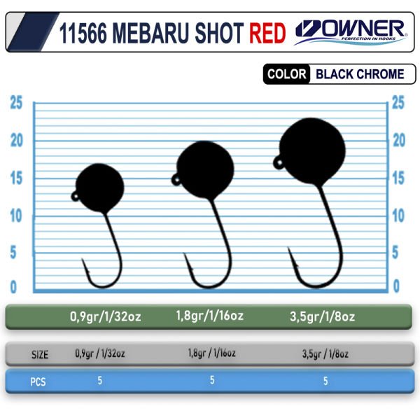 Cultiva 11566 Mebaru Shot Red Lrf Jighead