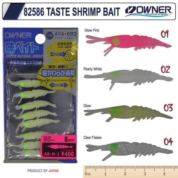 Owner 82586 Taste Shrimp Bait Lrf Silikonu 4 cm