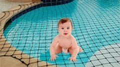 Havuz Üstü Kapama Filesi 4 mm İp kalınlığı 10x10 cm Göz Genişliği Kenarları Overloklu