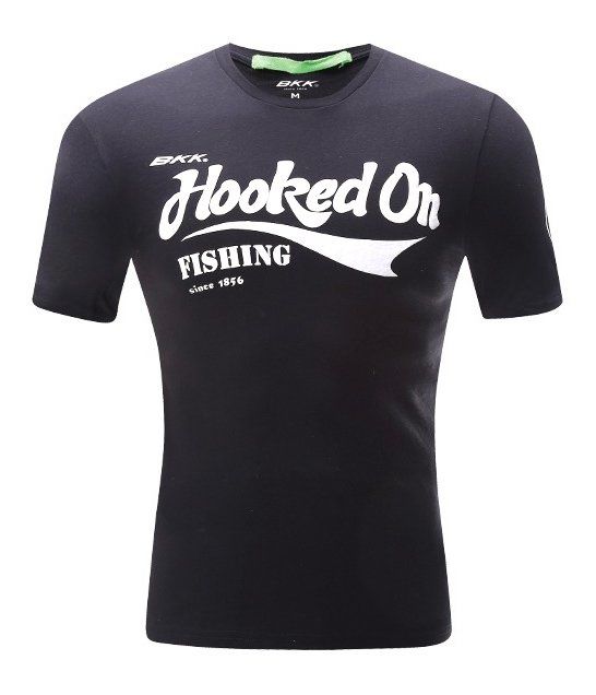 BKK Hooked On Fishing Siyah Tişört