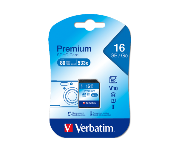 Verbatim Premium U1 SDHC 16GB Hafıza Kartı