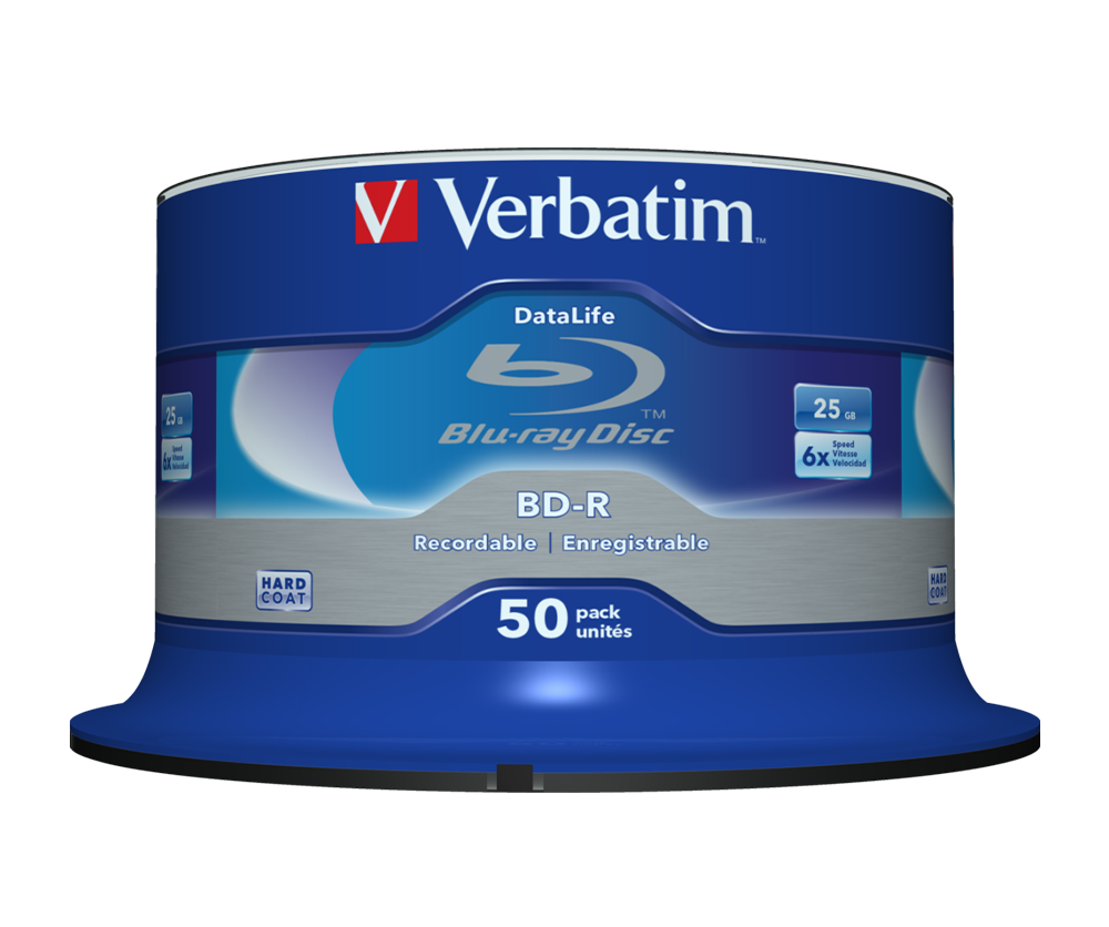 Verbatim BD-R SL Datalife 25GB 6x 50 Pack Spindle