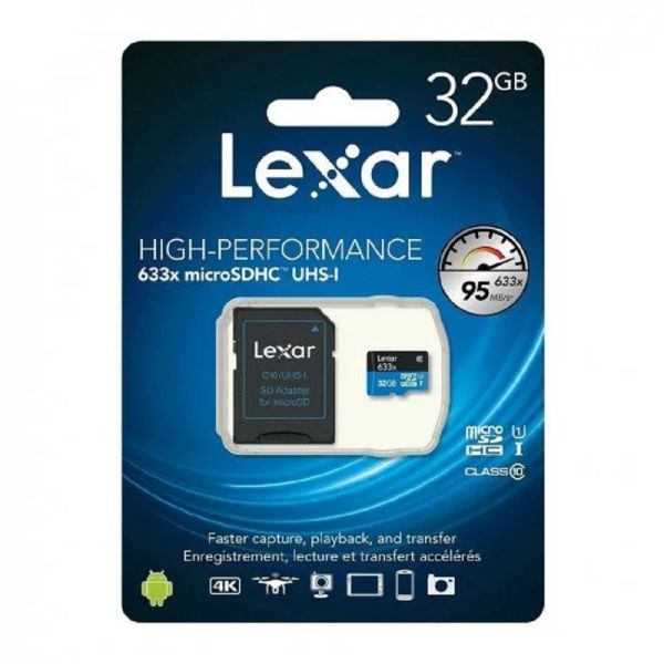 Lexar MicSD 32GB 633x SD Adaptörlü Hafıza Kartı