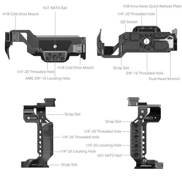 SmallRig 4902 Panasonic LUMIX S1 II / S1 IIE / S1R II / S5 II / S5 IIX / G9 II  için  Kafes