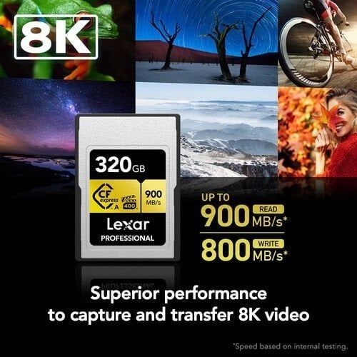 LEXAR Kart Okuyucu + 320GB Professional CFexpress Type A Card GOLD